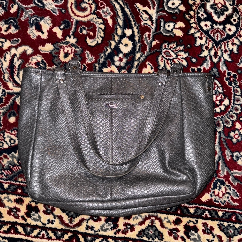 Genuine leather laptop bag tote bag
